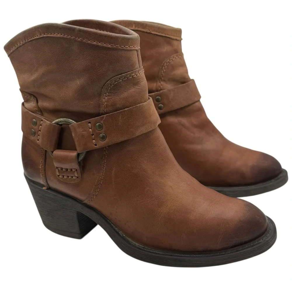 Lucky Brand Bambi Women’s Brown Leather Ankle Boots - Size 6